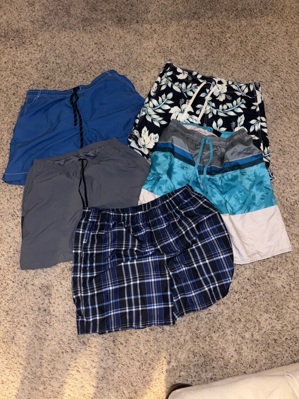 Nike Men's Swim Shorts Lot - Blue, Gray, Black, White